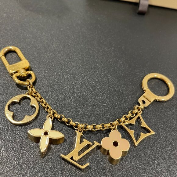 Louis Vuitton Brass Enamel Fleur De Monogram Bag Charm (104623) - Picture 3 of 5